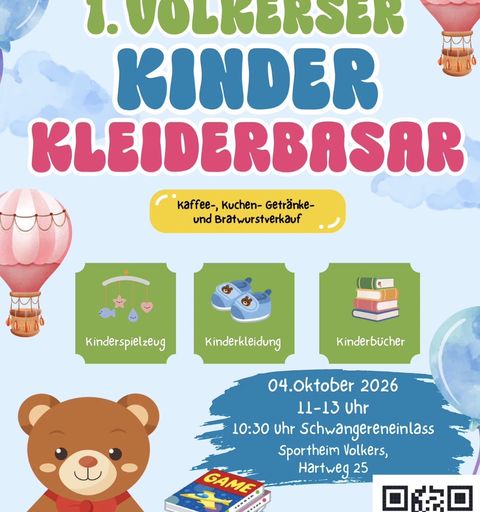 Plakat 1. Volkerser Kinder-Kleider-Basar
